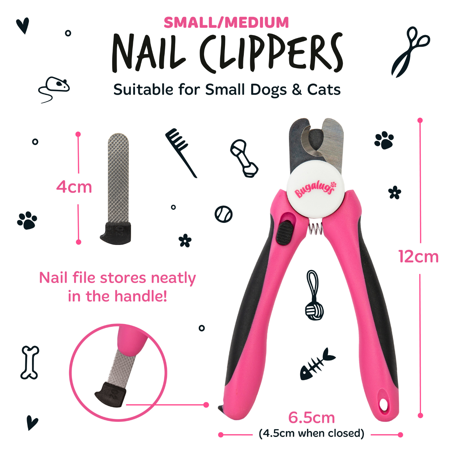 bugalugs-nail-clippers-s-m-professioneller-nagelknipser-mit-edelstahlklinge-sich image 4