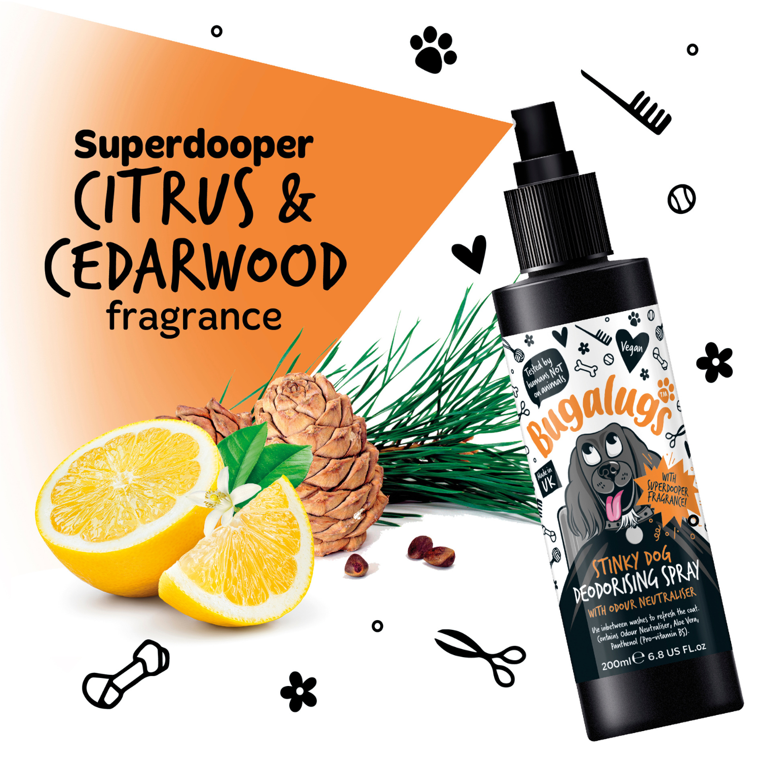 bugalugs-stinky-dog-deodorising-spray-mit-geruchsneutralisierer-pflegeleichtes-d image 2