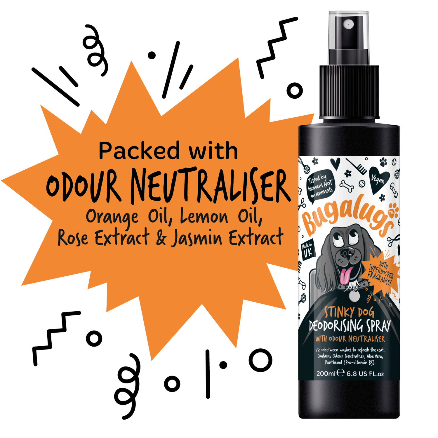 bugalugs-stinky-dog-deodorising-spray-mit-geruchsneutralisierer-pflegeleichtes-d image 4