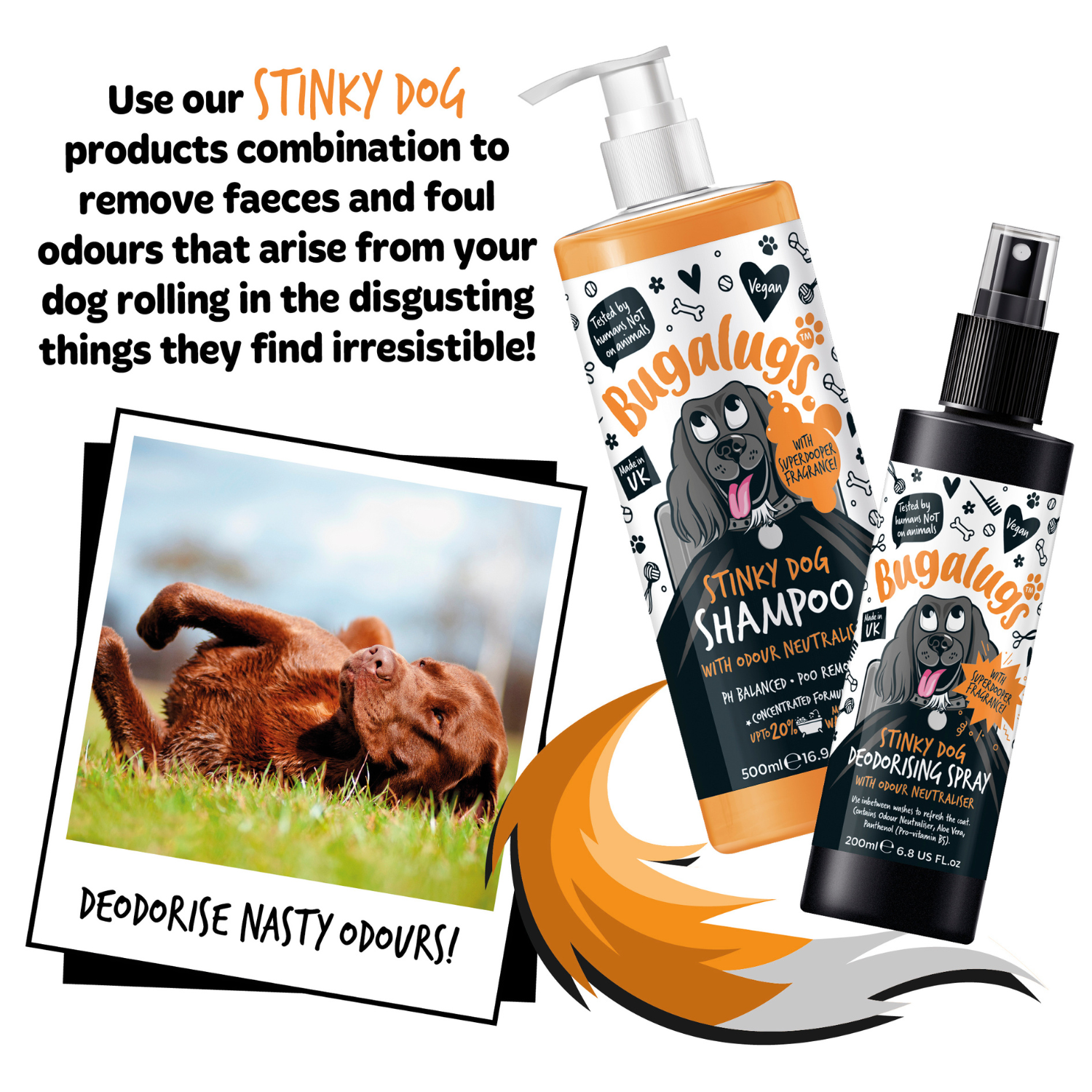 bugalugs-stinky-dog-deodorising-spray-mit-geruchsneutralisierer-pflegeleichtes-d image 8
