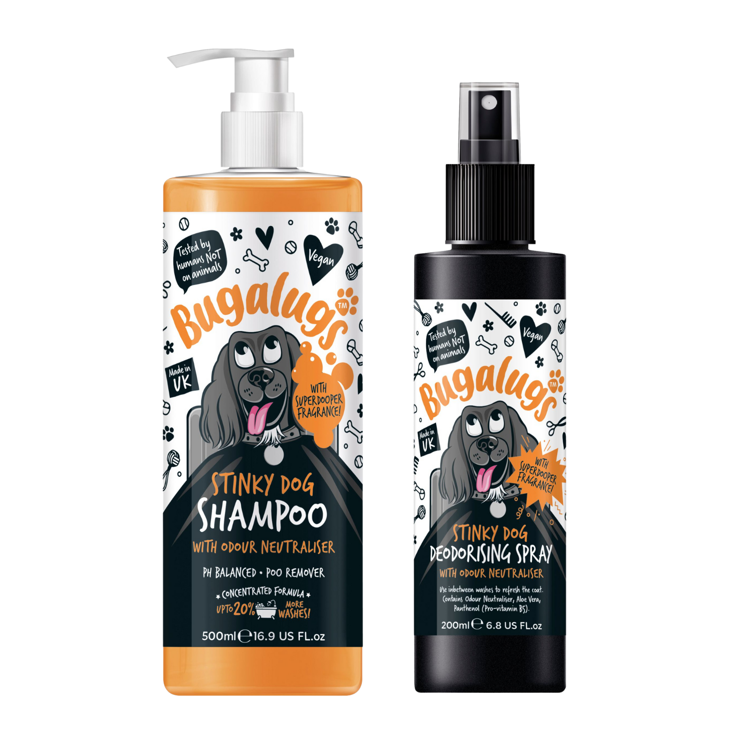 bugalugs-stinky-dog-shampoo-deodoriser-hundepflege-duo image 1