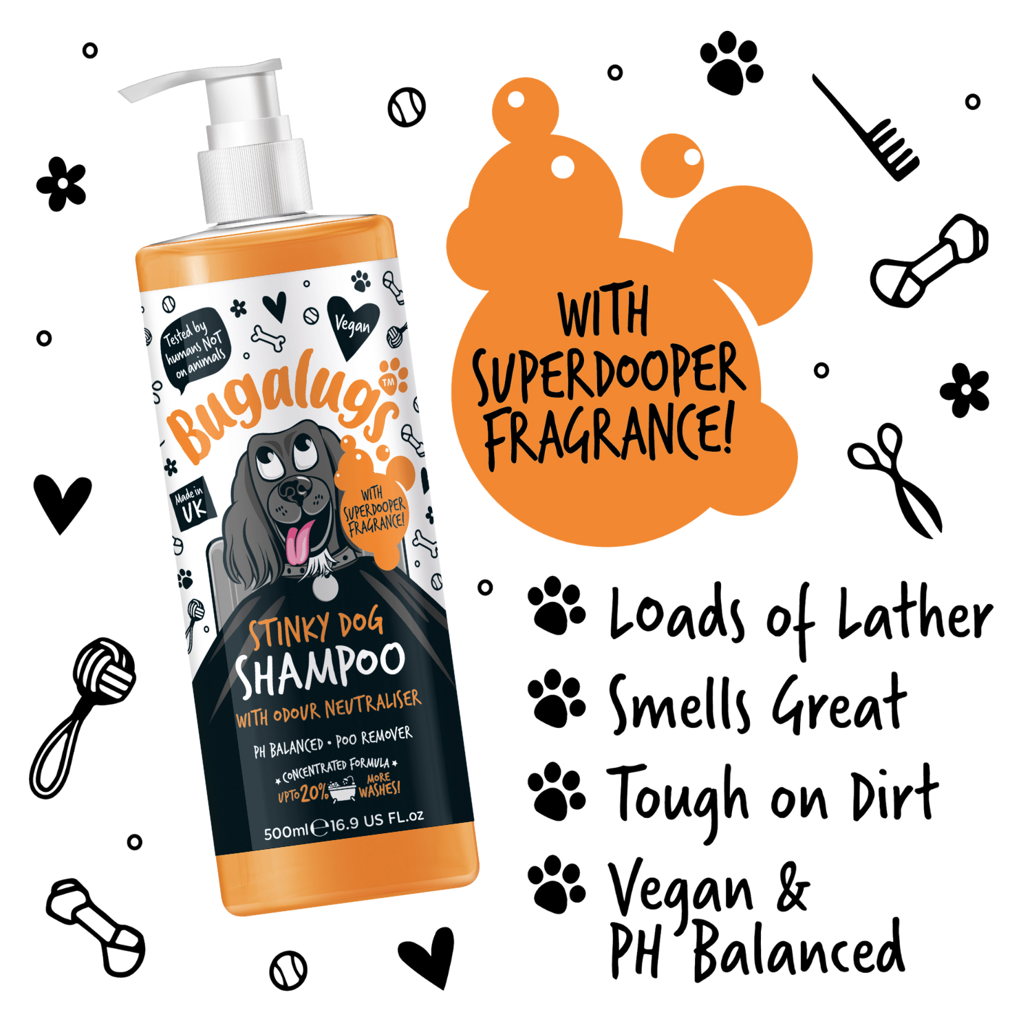 bugalugs-stinky-dog-shampoo-mit-geruchsneutralisierer-zitrus-bergamotte image 4