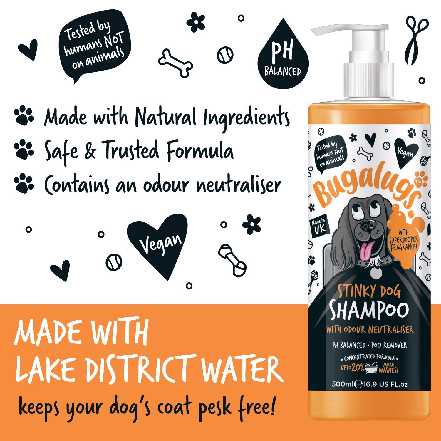 bugalugs-stinky-dog-shampoo-mit-geruchsneutralisierer-zitrus-bergamotte image 3