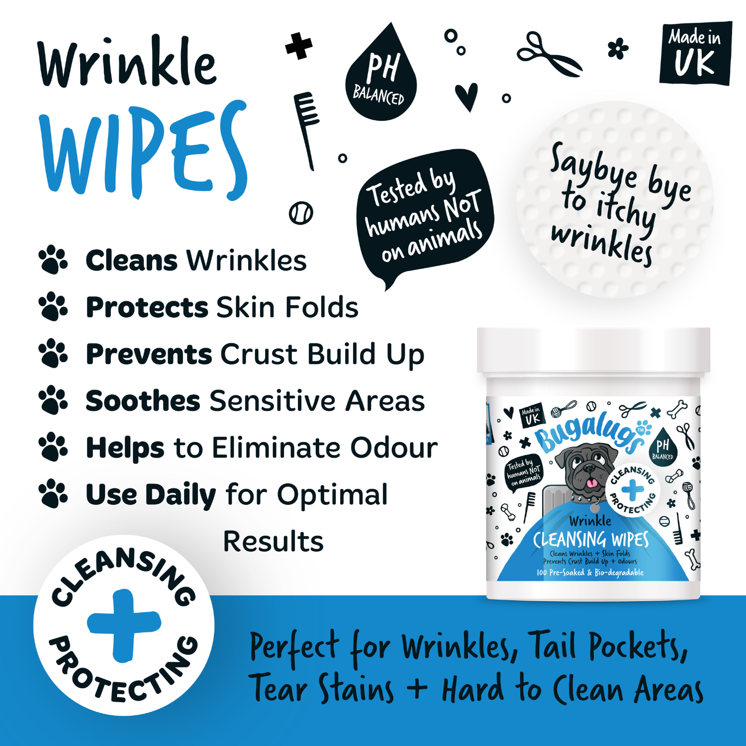 bugalugs-wrinkle-cleansing-wipes-100-vorgefeuchtete-hautfalten-t-cher-f-r-hunde- image 3