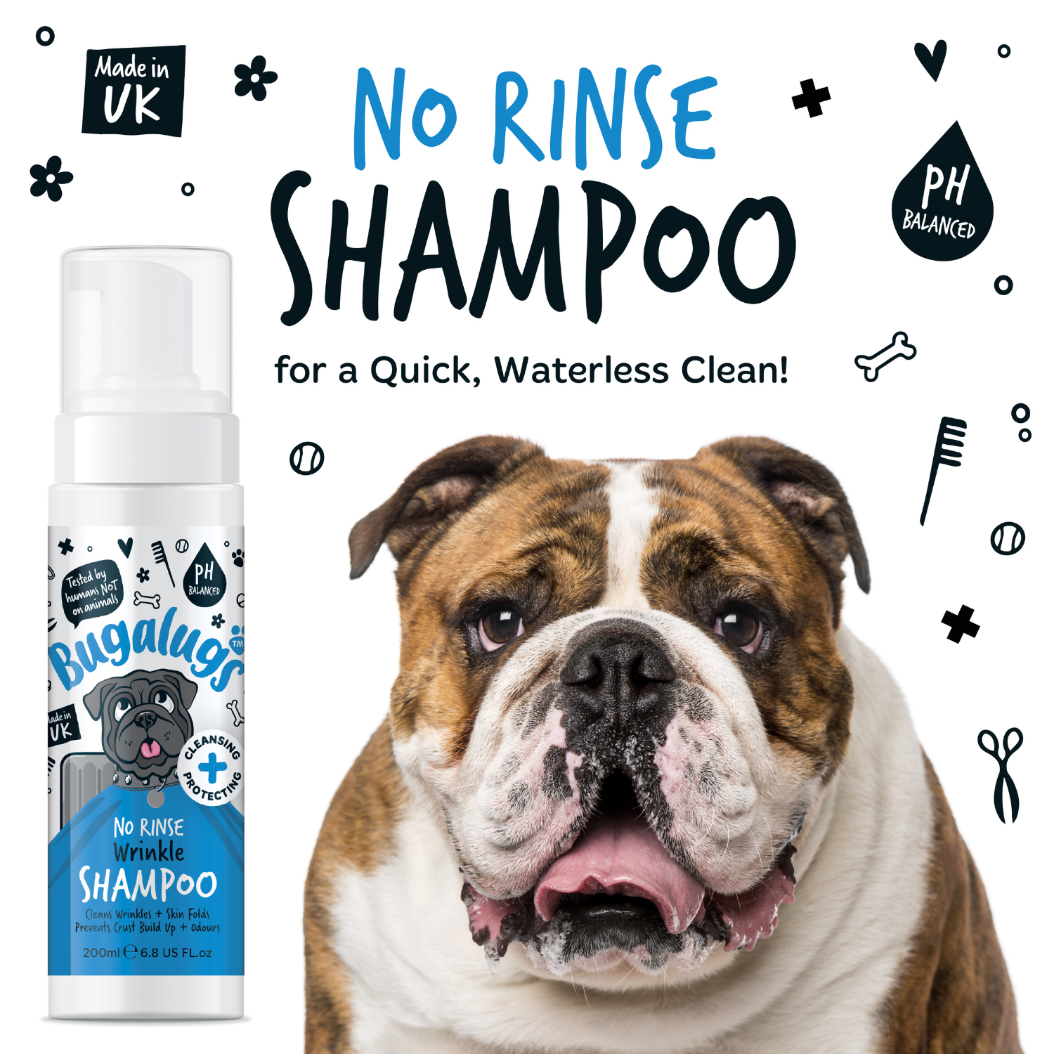 bugalugs-wrinkle-no-rinse-shampoo-faltenreinigendes-wassershampoo-f-r-hunde-katz image 2