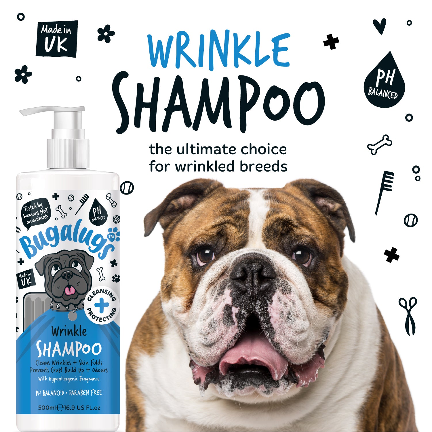 bugalugs-wrinkle-shampoo-f-r-hunde-katzen-hypoallergenes-falten-shampoo-ohne-duf image 2
